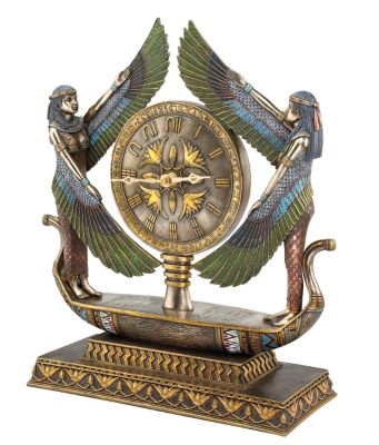 Wings of Isis Egyptian Revival Sculptural Clock