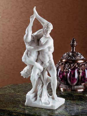 Draped Hercules and Diomedes (1550) Bonded Natural Marble Sculpture