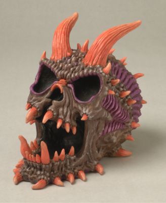 Punk Demon Skull Sculpture