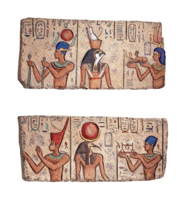 The Egyptian Temple Steles Wall Sculptures - Set of Horus and Thoth