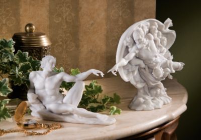 The Creation of Adam: Adam and God Marble Sculptures