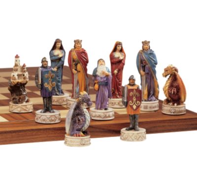 Legend of King Arthur Chess Set - Pieces and Standard 16 Board