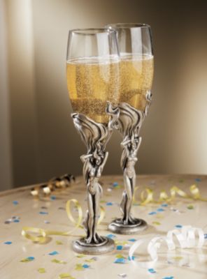 Dame de Champagne Pewter Glasses<br>(Set of Six)