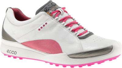 ECCO Women's BIOM Golf Hybrid Spikeless Golf Shoes - White/Fandango