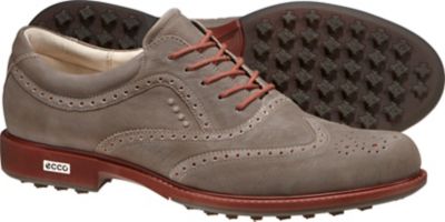 ECCO Men's Tour Hybrid Wingtip Golf Shoes - Dark Clay
