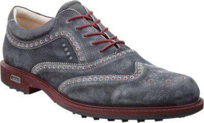 ECCO Men's Tour Hybrid Wingtip Golf Shoes - Black/Port