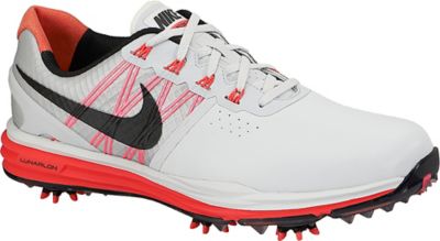 NIKE Men's Lunar Control III Golf Shoes - Pure Platinum/Black/Bright Crimson