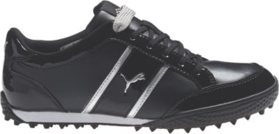 PUMA Women's Monolite Cat Spikeless Golf Shoes - Black/White/Puma Silver