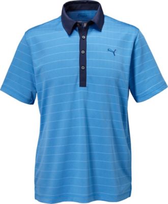 PUMA Men's Herring Bone Stripe Short Sleeve Polo