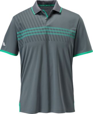 ADIDAS Men's ClimaChill 3-Stripes Deboss Short Sleeve Polo