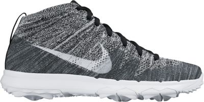 NIKE Men's Flyknit Chukka Spikeless Golf Shoes - Black/White