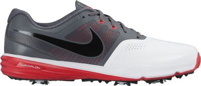 NIKE Men's Lunar Command Spiked Golf Shoes - White/Black/Unversity Red