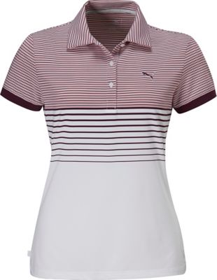 PUMA Women's Double Stripe Short Sleeve Polo