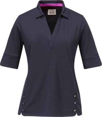 EP Pro Women's Solid 3/4 Sleeve Polo