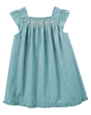 Smocked Corduroy Dress
