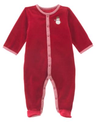 Snowman Velour One-Piece