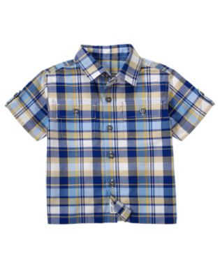 Madras Plaid Roll-Cuff Shirt