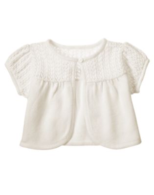 Pointelle Crop Cardigan