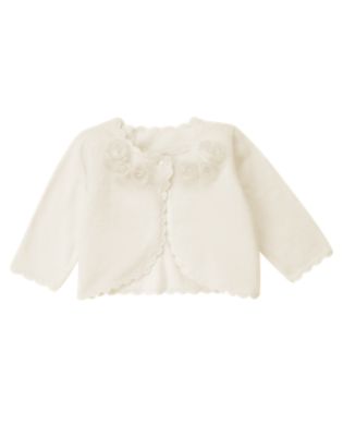 Rosette Scalloped Cardigan