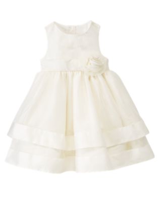 Silk Tulle Rosette Dress