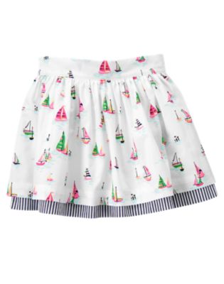 Stripe Hem Sailboat Skirt