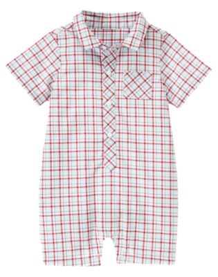 Plaid Collar One-Piece