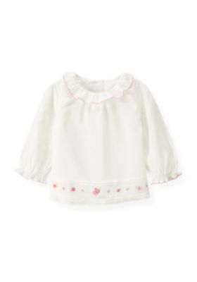 Hand-Embroidered Voile Top