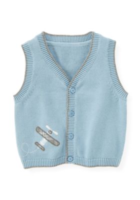 Plane Button Sweater Vest