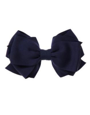 Navy Bow Barrette
