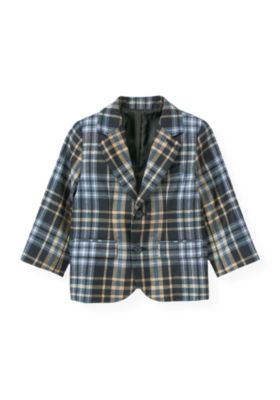 Glen Plaid Wool Suit Blazer