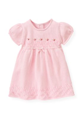 Hand-Embroidered Pointelle Sweater Dress