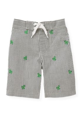 Turtle Seersucker Swim Trunk