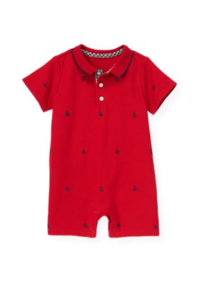 Sailboat Embroidered Short One-Piece