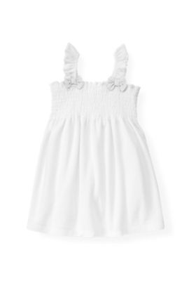 Bow Smocked Swim Cover-Up
