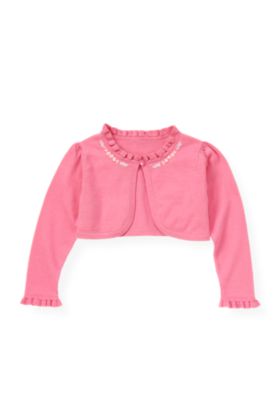 Hand-Embroidered Floral Crop Cardigan