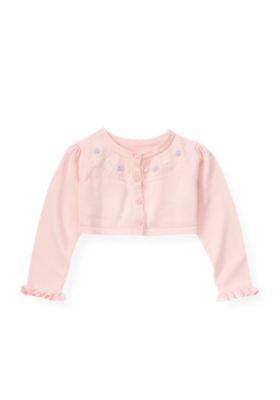 Hand-Embroidered Butterfly Crop Cardigan
