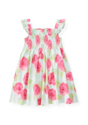Smocked Rose Floral Dress