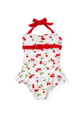 Cherry Halter One-Piece Swimsuit
