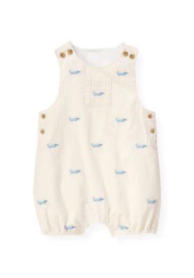 Embroidered Stripe Seersucker Bubble