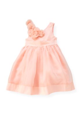 Organza Rosette Silk Dress