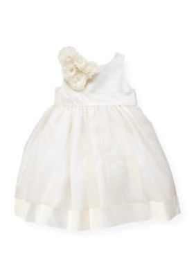 Organza Rosette Silk Dress