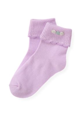 Hand-Embroidered Petunia Sock