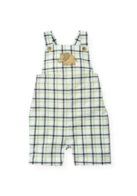 Baby Elephant Plaid Shortall