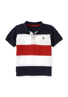 Pieced Stripe Polo Shirt