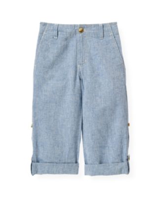Linen Blend Roll Cuff Pant