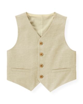 Glen Plaid Linen Blend Vest