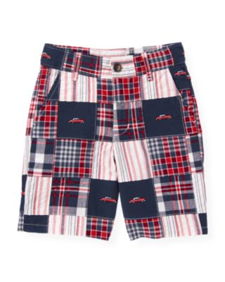 Embroidered Car Patchwork Short
