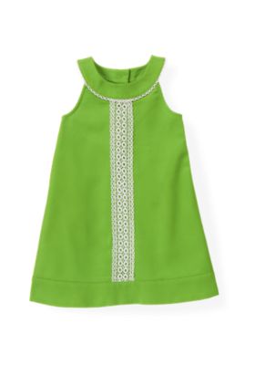 Lace Trim Pique Dress