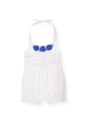 Crochet Flower Dot Halter Romper