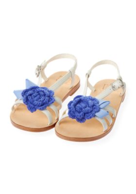 Crochet Flower Leather Sandal